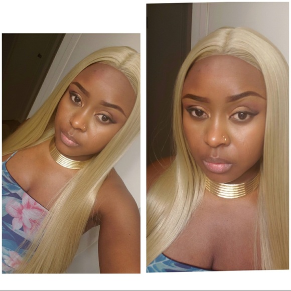 Long straight synthetic blond wig - Picture 7 of 7